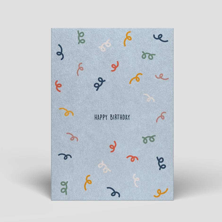 Grußkarte Geburtstag Luftschlangen