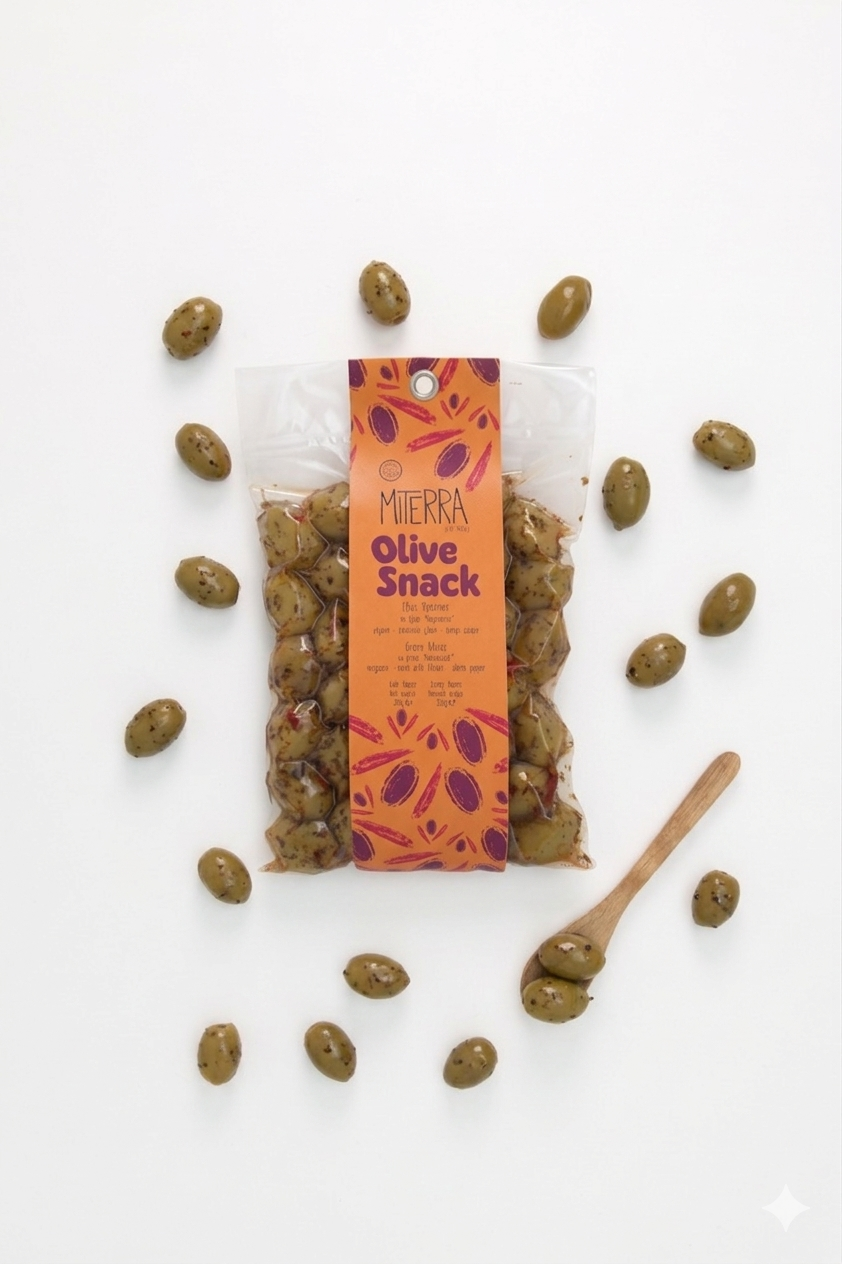 Miterra Grüne Oliven Oregano & Sweet Chili 250g