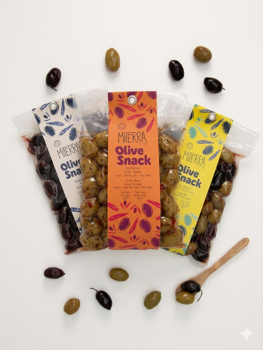 Miterra Grüne Oliven Oregano & Sweet Chili 250g