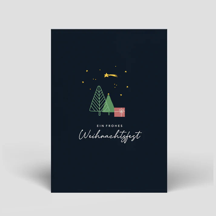 Grußkarte Weihnachtsbaum dunkel