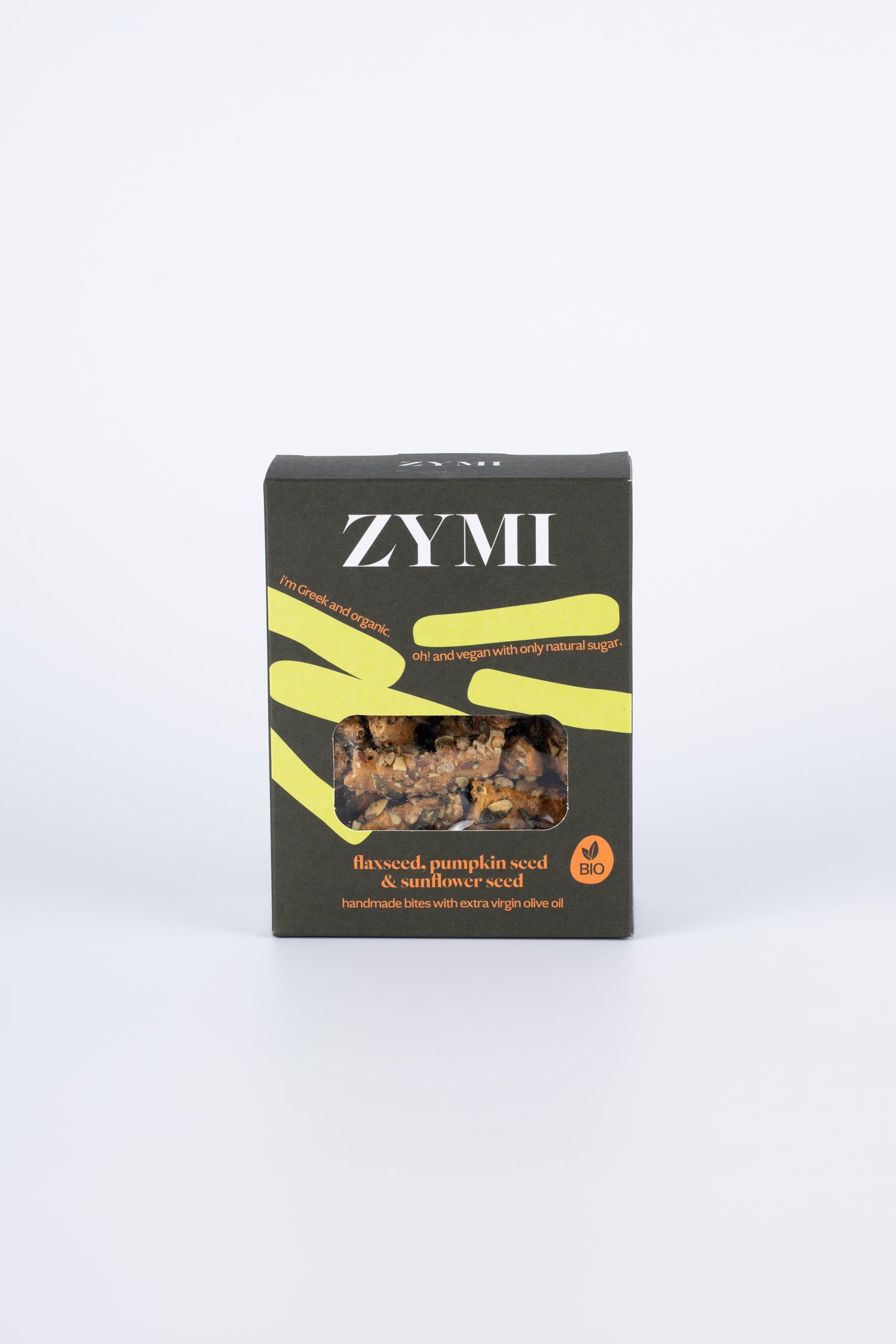ZYMI BIO-SNACKS MIT LEINSAMEN, KÜRBISKERNEN & SONNENBLUMENKERNEN