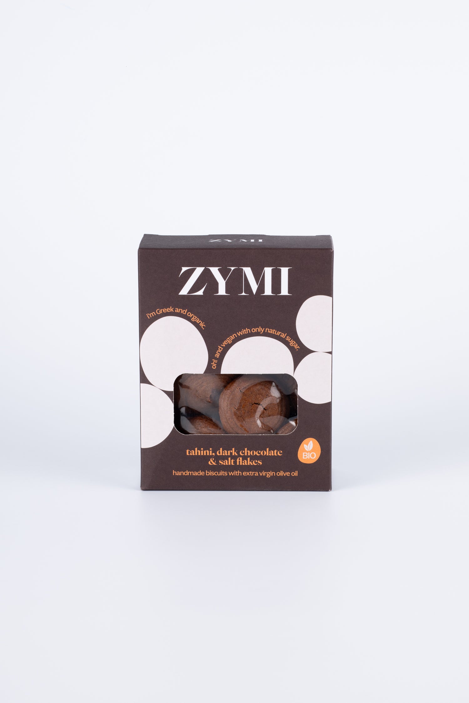 ZYMI BIO-KEKSE MIT TAHINI, DUNKLER SCHOKOLADE & SALZFLOCKEN
