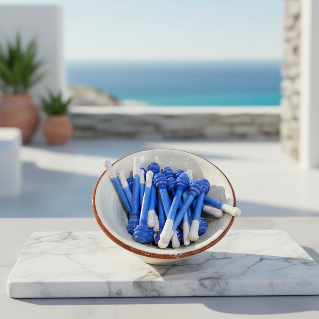 Keramik-Honiglöffel Blau – Mediterrane Gruppenaufnahme