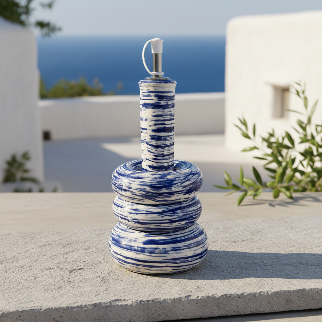 Ölflasche blau mediterran