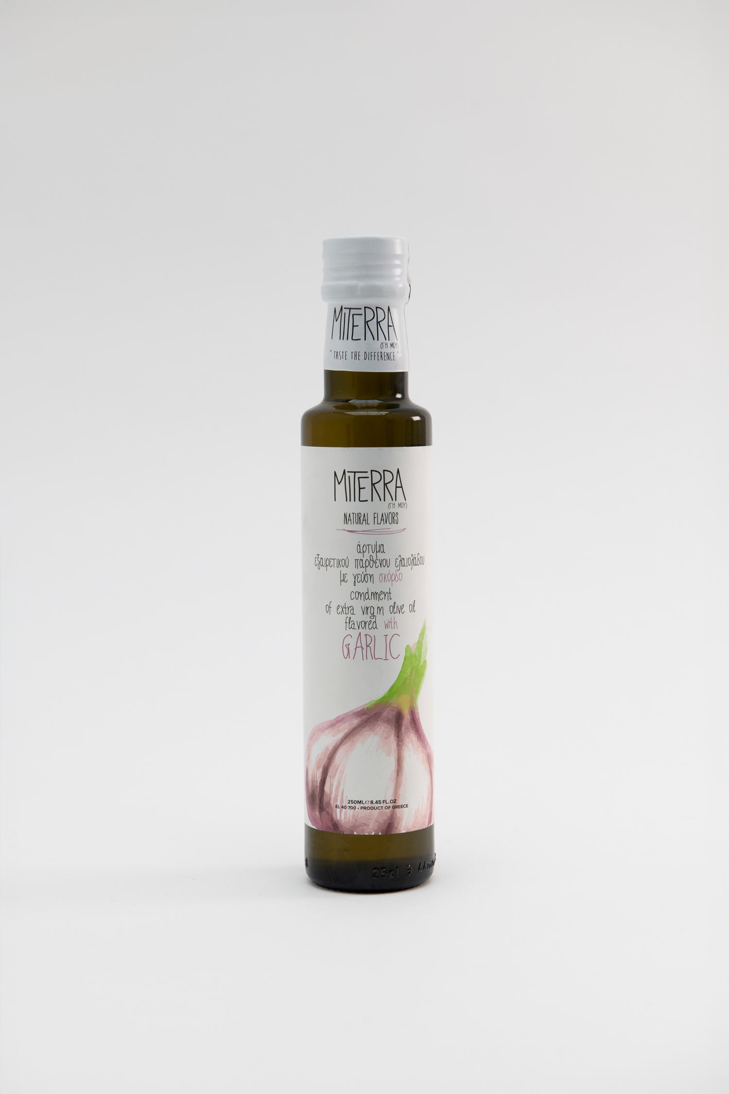 Miterra Extra Natives Olivenöl mit Knoblauch 250 ml Glas