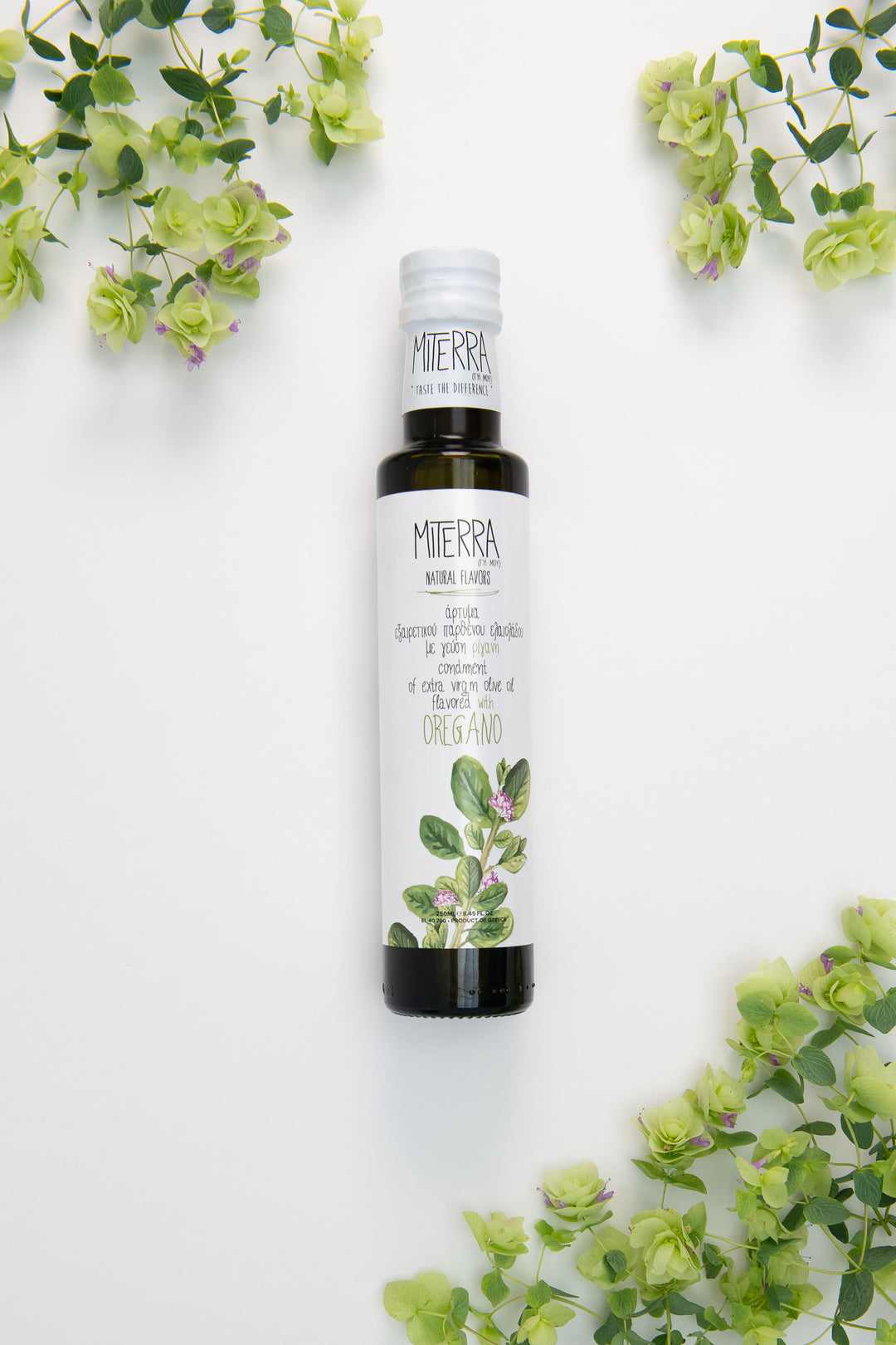 Miterra Extra Natives Olivenöl mit Oregano 250 ml Glas