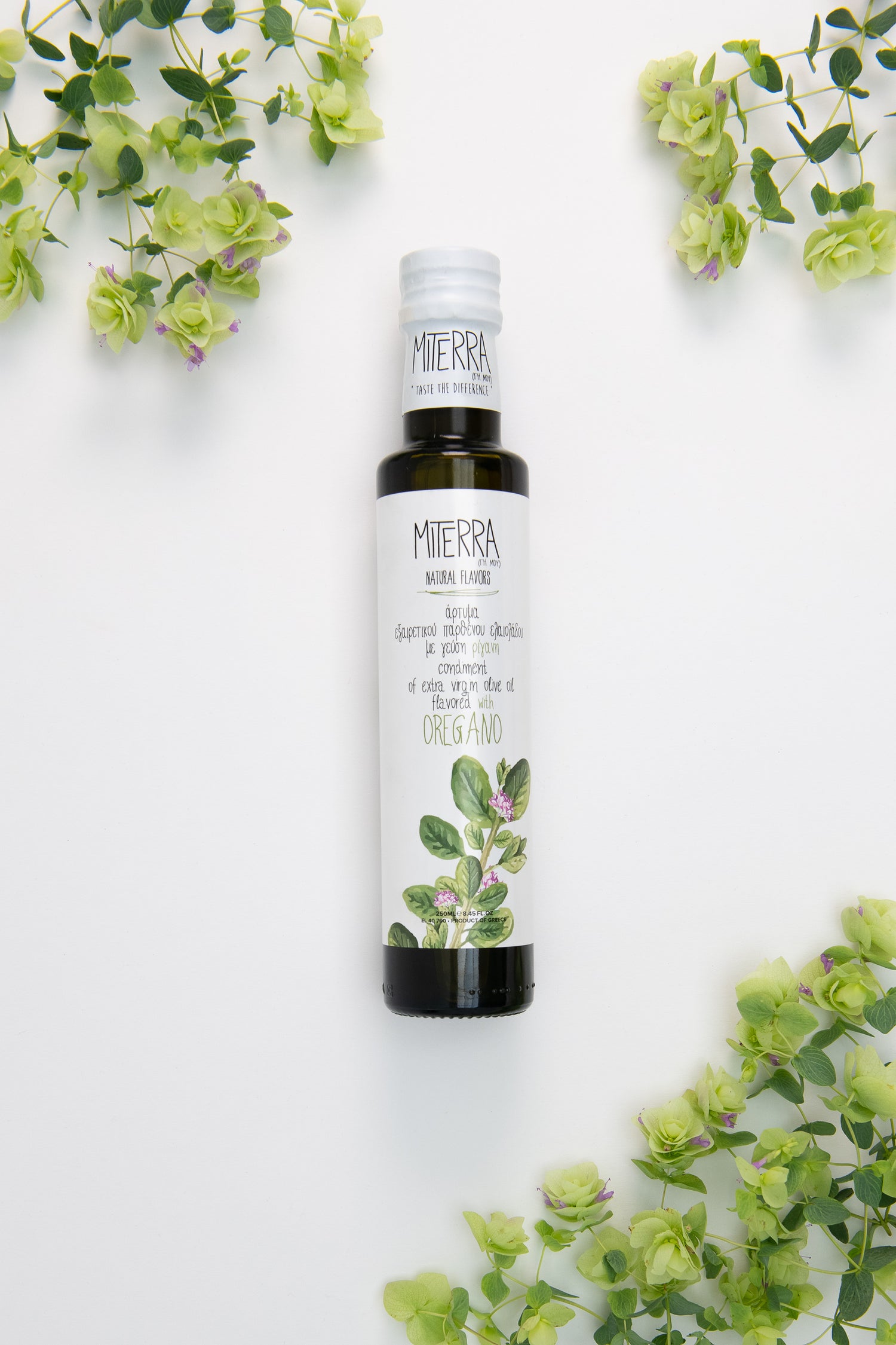 Miterra Extra Natives Olivenöl mit Oregano 250 ml Glas