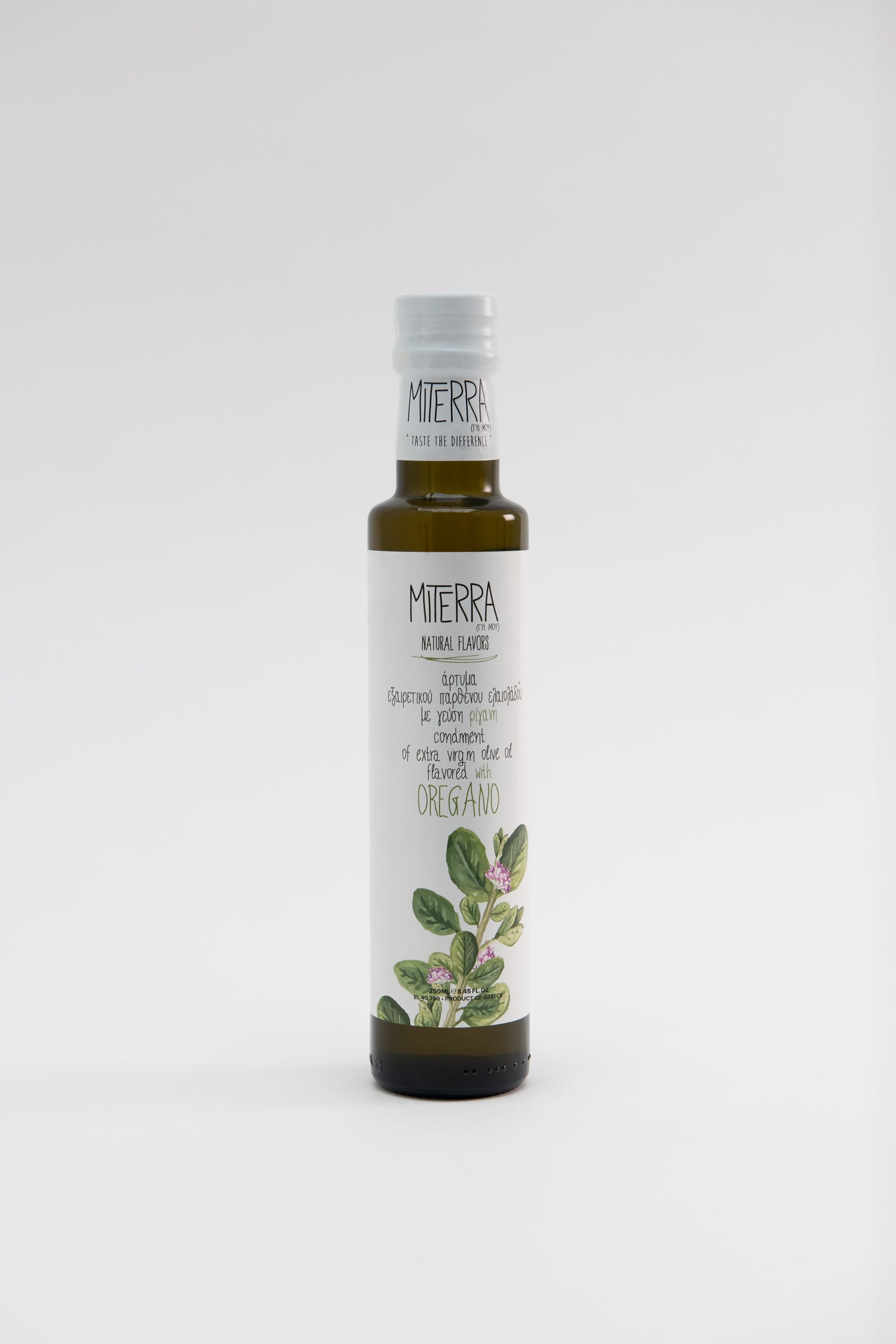 Miterra Extra Natives Olivenöl mit Oregano 250 ml Glas